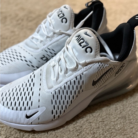 Nike Air Max 270 White and Black Sneakers - Picture 4 of 11